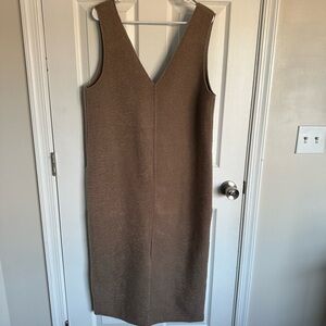 Zara Brown Tan Sleeveless V-Neck Sheath Dress
